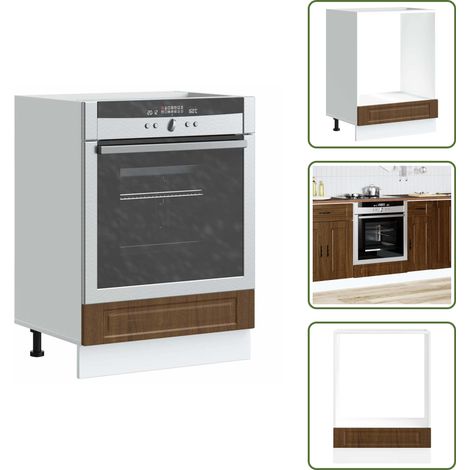 The Living Store Armadio per Forno Porto Rovere Marrone in Legno Multistrato - Armadio da cucina
