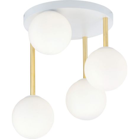 Plafoniera Emibig DOLCE 4xE14 vetro bianco oro 40cm (1/5)