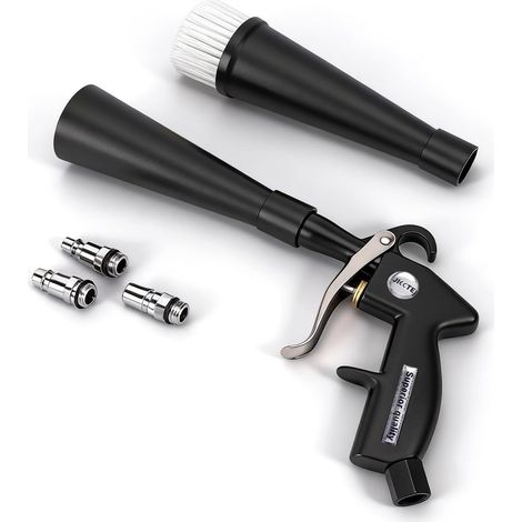 Pistolet de Nettoyage à Air Comprimé, Souffleur Haute Pression pour Intérieur Voiture. Pistolet à Air avec Buses et Adaptateurs, pour Sièges, Jantes, Moteur, Maison et Zones Difficiles d’Accès (1/5)