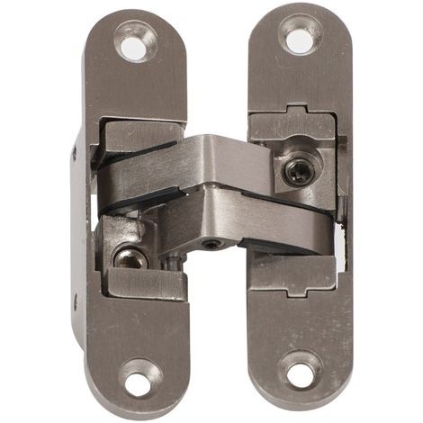 Klose Besser – Charnière invisible 3D aluminium – Inox satiné – Pour portes jusqu'à 60 kg – Ouverture 180° – Montage à visser