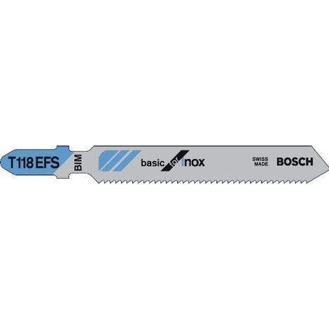 Lame de scie sauteuse PRO Stainless Steel T118EFS Bosch 83 mm 5 pces - 2608636497
