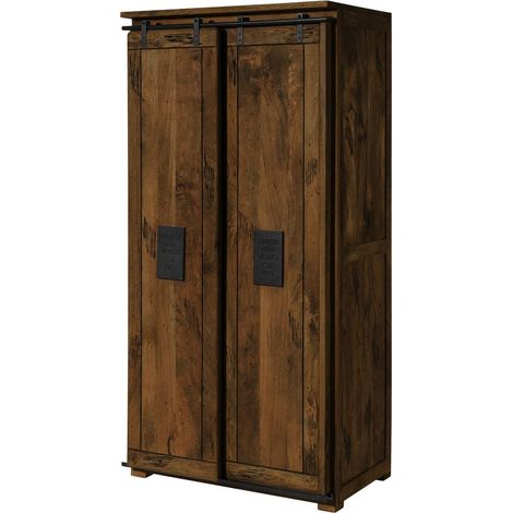 Kleiderschrank Mango 100x65x200 braun lackiert RAILWAY 468 (1/4)