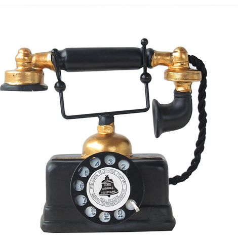 Lntyq Grand modèle de téléphone décoratif rétro créatif vintage téléphone rotatif décor statue artiste antique téléphone figurine café bar fenêtre décor modèle pour la décoration de bureau à domicile,