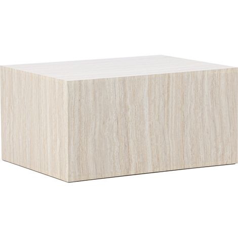 Table Basse Effet Travertin "York" 80cm Beige (1/5)