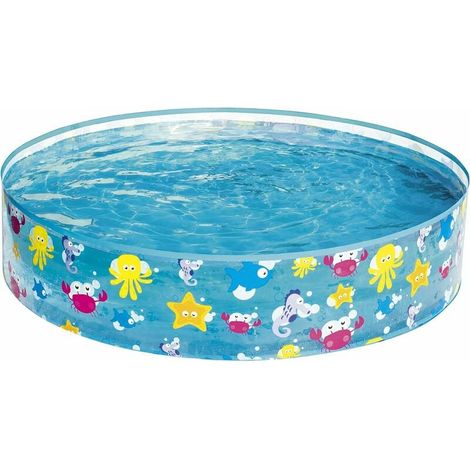 1 Piscine gonflable,ronde,122x25 cm,polychlorure de vinyle,jardin,enfants (1/5)