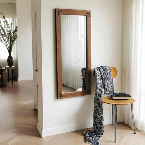 Miroir mural en bois brun - format vertical HILO (1/4)