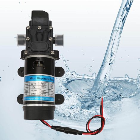 Pompe à eau électrique 120 W, 10 L/min, auto-amorçante à membrane, pour nettoyeur haute pression, 12 V/10 A (1/5)