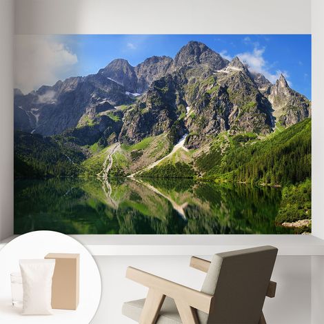 Papier peint intissé décoratif pour salon chambre et cuisine Facile à poser avec colle Montagnes pittoresques 104x70 cm (1/5)