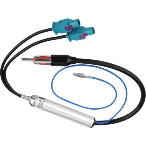 Adaptateur d'Antenne Stéréo pour Autoradio,Adaptateur d'Antenne Double Câble à Mâle Amplificateur de Signal pour Tous Les Modèles avec Connecteur Double Fakra (1/5)
