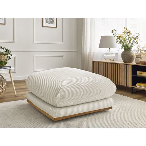 BOBOCHIC - Pouf ERNEST tissu velours côtelé Beige (1/5)
