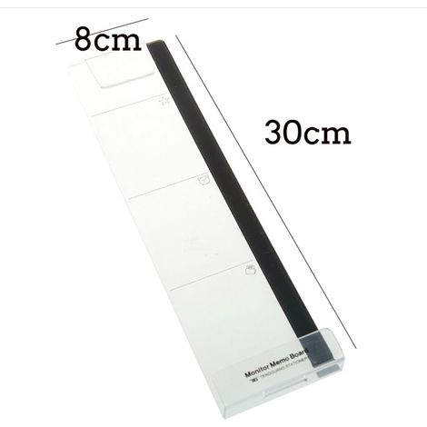 Tableau Mémo Adhésif - 30 x 8 cm - Pour Écran d'Ordinateur ou Moniteur - Fixation Latérale - Lot de 1 (1/5)