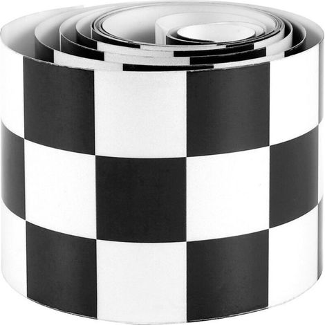 3 Pouces Noir / Blanc Damier Bande De Décalque Voiture Moto Vélo Réservoir Autocollant (1/4)