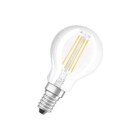 LED-Glühlampe Glas klar Kugel E14, 4W, kaltweiß.