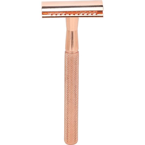 Tondeuse à barbe manuelle à double lame étanche et sécurisée pour la maison, couleur or rose (1/5)