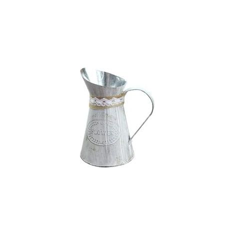 2 pezzi Brocca per fiori stile rustico shabby chic Vaso decorativo stile country Vaso per fiori vintage Brocca per il latte shabby chic rustico Brocca per fiori stile rustico Vaso per fiori in metallo