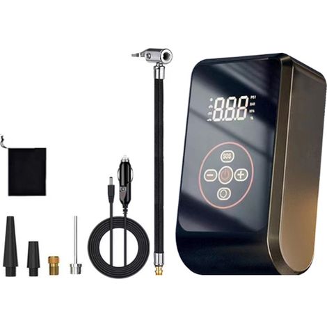 Portable Tire Inflator Air Compressor, 4000mAh Rechargeable Air Pump for Car, Motorcycle, Bicycle, and Sports Equipment (1/5)