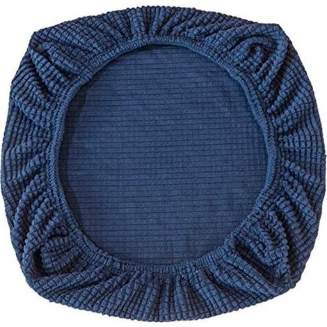 2 pièces Housses de chaise élastiques en élasthanne - Lavables - Pour chaises de bureau, salle à manger, bar, décoration de fête de mariage (bleu foncé)