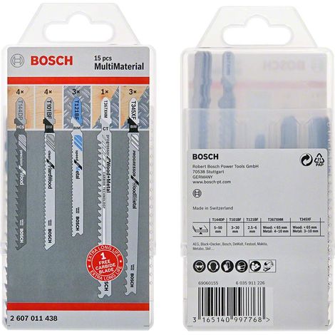 Set di 15 Lame per seghetto alternativo multimateriale BOSCH (2 607 011 438) (1/5)