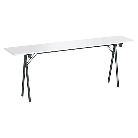Table de formation pliante plateau gris clair L 200 x P 40 cm - piétement noir - Maxiburo