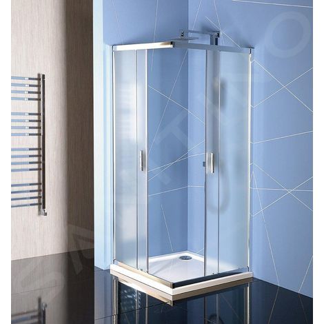 Polysan Easy Line - Cabine de douche 900 x 900 mm, aluminium poli/verre Brick EL5138 (1/4)