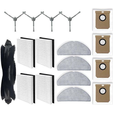 Pièces détachées pour aspirateurs Eufy G50 Hybrid, L60 Hybrid / L60 Hybrid SES : brosse latérale principale, filtre HEPA et chiffon de nettoyage (1/5)
