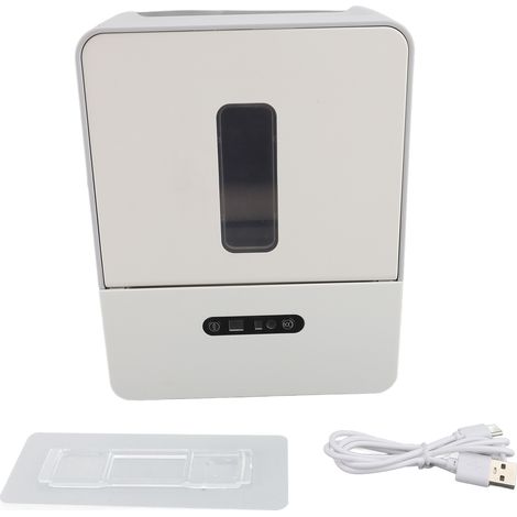 Distributeur automatique de papier essuie-tout sans contact pour cuisine, salle de bain et toilettes. Fixation murale. Veilleuse intégrée. Batterie 1200 mAh. Gris. (1/5)