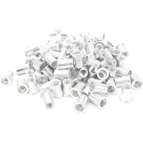 100 Pieces Flat Head Aluminum Pull Rivet Nuts Vertical Hardware Accessories wj-30045M10 (1/5)