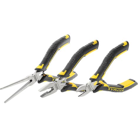 Stanley FatMax® Set of 3 Mini Pliers (Universal, Diagonal, Long Nose) - Heavy-Duty Multi-Function Pliers