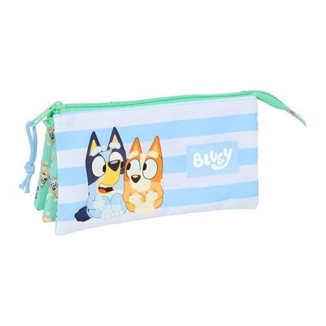 Portatodo Triple Bluey Sisters Verde 22 x 12 x 3 cm