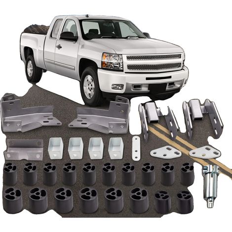 Kit de elevación de carrocería, altura de elevación de 3 pulgadas, material de acero, compatible con Silverado y Sierra 1500, fácil instalación atornillada, tiempo de instalación de 8 horas. (1/5)