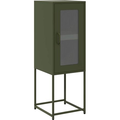 Maison Exclusive - Credenza Verde Oliva 36x39x107 cm in Acciaio Laminato a Freddo