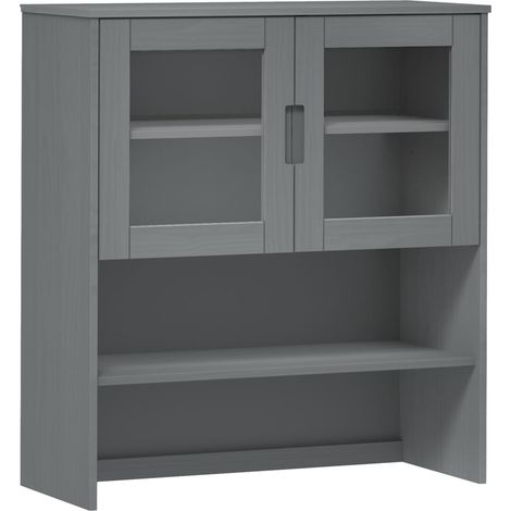 vidaXL Piano Credenza MOLDE Grigio 90x35x100 cm Legno Massello di Pino (1/5)