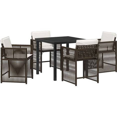 Ensemble de salle à manger pour jardin 5 pcs,Salon de jardin Marron polyrotin CFW92838 (1/5)