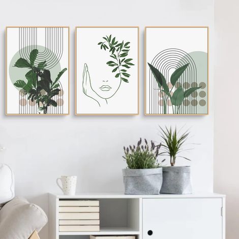 Lot de 3 posters bohémiens ensemble de posters esthétiques avec plantes décoration murale bohème images sans cadre Poster 05 20 x 30 cm (1/5)