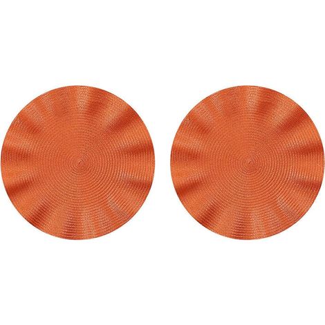 Sets de table élégants, sets de table sophistiqués à bords volantés, sets de table portables pour hôtels et maisons, orange (1/5)