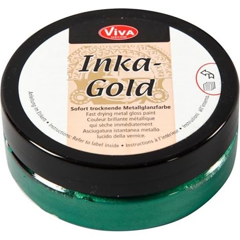 Peinture - Inka-Gold - 50 ml - Couleur Emeraude - Finition Brillante - Intérieur