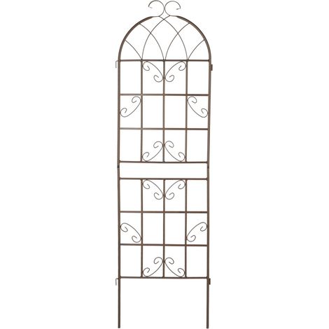 Lote de 2 tutores para tomates celosía decorativa jardín 150 x 30 x 30 cm de metal marrón 130012021 (1/5)