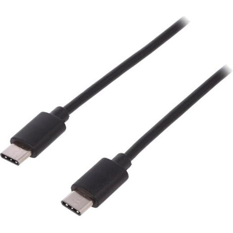 Cable- USB 2.0- USB C prise.de deux cotes- nickele- 1m- noir