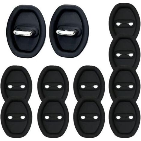 Housse de Protection pour verrou de Porte de Voiture, 12 pièces Couvercle De Protection De Serrure De Porte De Voiture, Car Silicone Door Latch Protective Cover, Réduction du Bruit, Protection (1/5)