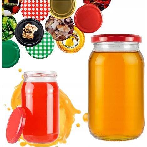 8 pots de 815 ml pour miel, confiture, cornichons, pots en verre + couvercle à vis fi82 (1/5)