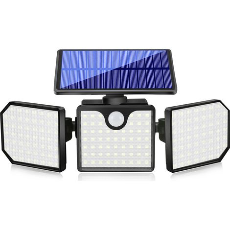 Lampe solaire murale extérieure 230 LED, éclairage de signalisation et d'avertissement IP65, 1,5 W, 3,7 V, avec clignotement, autonomie 6 à 12 h, commande manuelle (1/5)