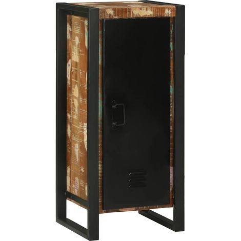 Armoire de salle de bain avec porte Marron Bois Recyclé Solide (1/5)