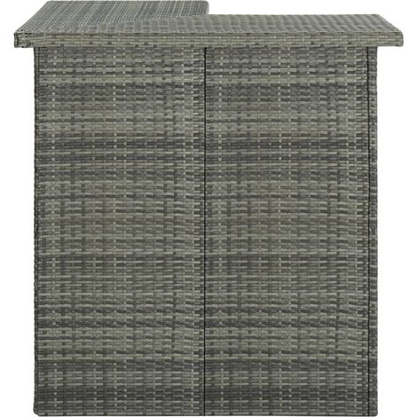 Table d'angle de bar，Table de Cuisine，Table Haute Gris 100x50x105 cm Résine tressée CFW976030