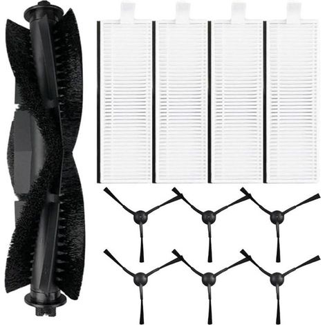 Kit de 11 brosses latérales principales pour aspirateur Robot pour Laresar Evol 3, 1 Brosse à Rouleau Principale, 4 filtres HEPA,