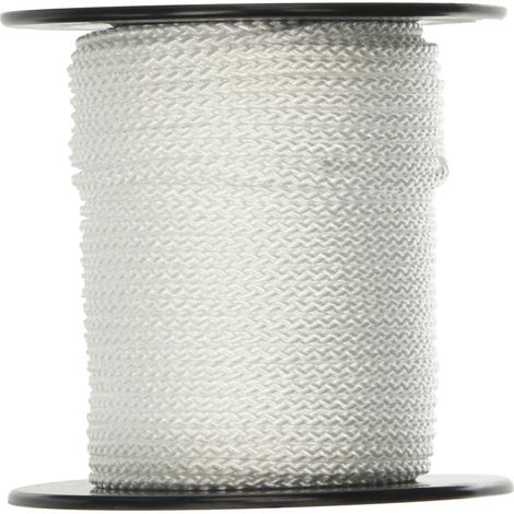 Corde Polypropylène Tressée Synthétique Résistance à la Rupture Indicative 100kg Diamètre 2,8mm Mini-Bobine 40m Loisirs et Jardinage Blanc (1/2)