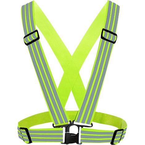 Gilet haute visibilité réfléchissant 2 pièces, sécurité ajustable pour running, vélo et moto, bandes rétroréfléchissantes, taille réglable, idéal sport extérieur (1/5)