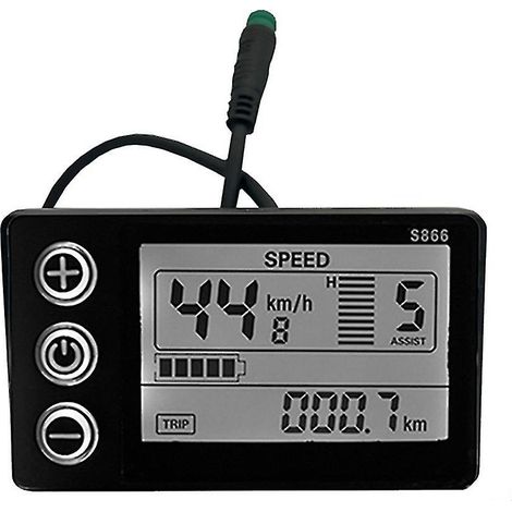 Écran LCD étanche 24 V/36 V/48 V pour vélo électrique, panneau de commande S866, tableau de bord pour vélos électriques (1/3)