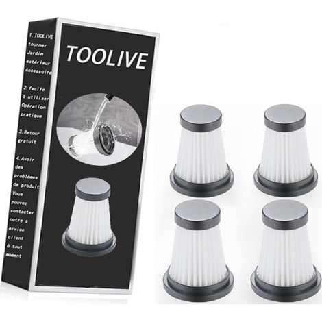 LYERCW - Lot de 4 filtres HEPA de rechange pour aspirateur sans fil pour Moosoo K12 K12 Pro K13, pour Genius Invictus One 1.0 X7 / 2.0, pour accessoires de filtre pour aspirateur à main Foxnovo 13KPA (1/2)