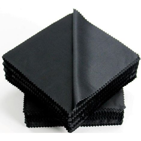 Lot de 100 chiffons de nettoyage en microfibre (15 x 15 cm) pour écrans de smartphones, ordinateurs portables, tablettes, objectifs d'écrans LCD, téléviseurs, appareils photo et lunettes (noir). (1/5)