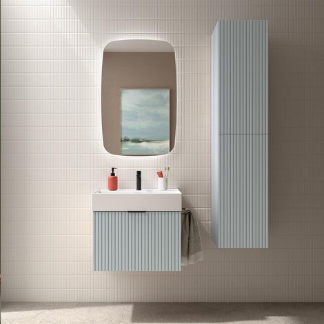 Armoire murale BIBA 600 1 tiroir métal et tiroir caché BLUE FOG 598 x 405 x 450 mm (1/4)